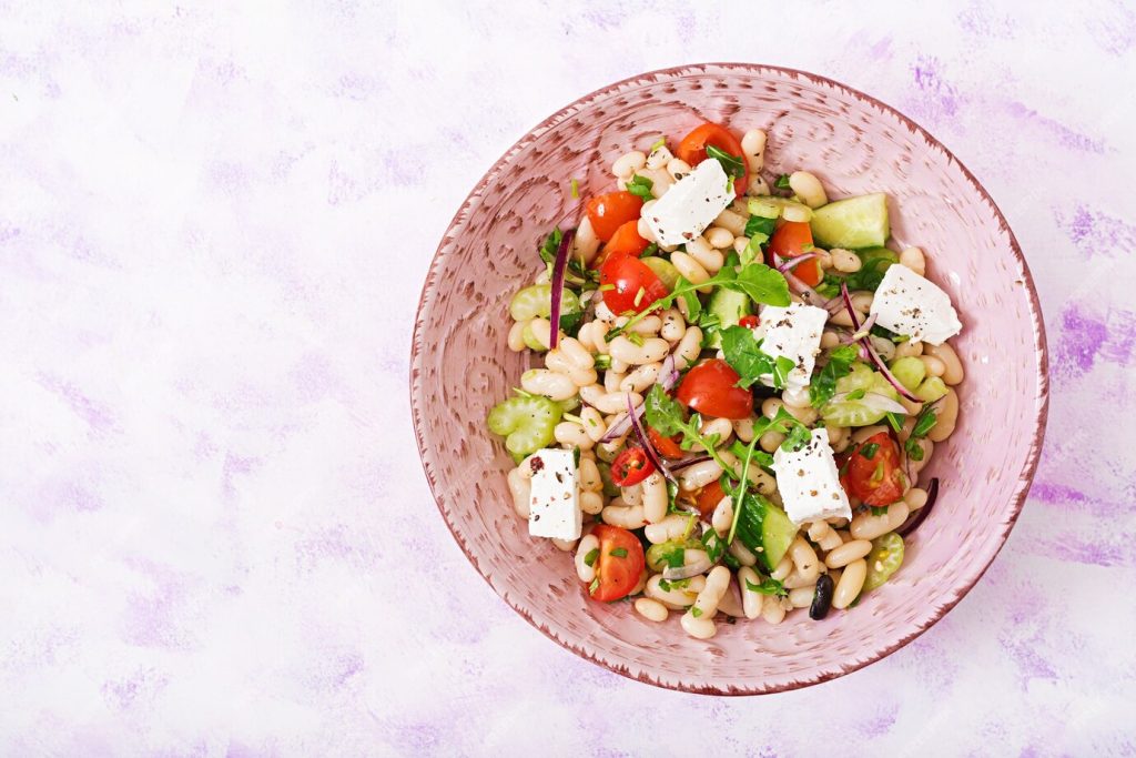 ensalada de habichuelas blancas y tomate raf y cherry